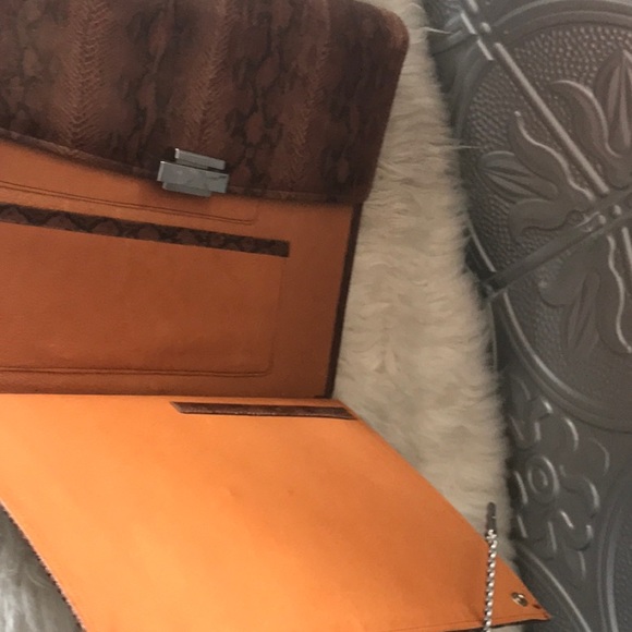 Vintage genuine snake skin briefcase purse 2 compartments - Picture 5 of 14